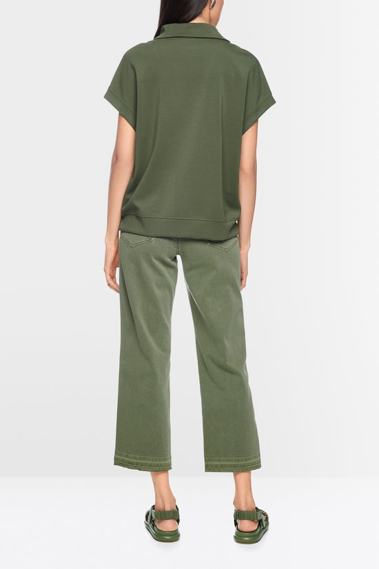 Marc Cain Sports Olive Relaxed Fit Short Sleeve Top