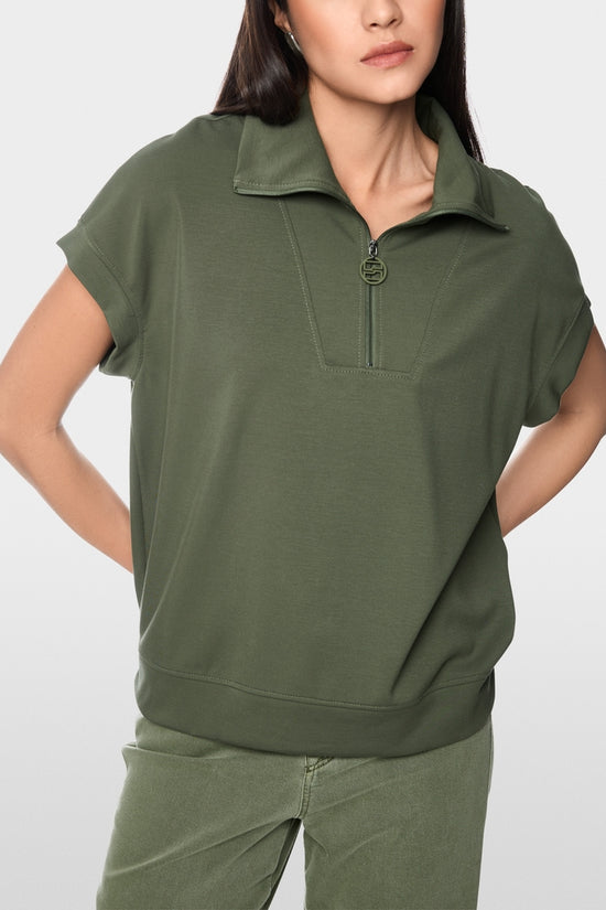 Marc Cain Sports Olive Relaxed Fit Short Sleeve Top