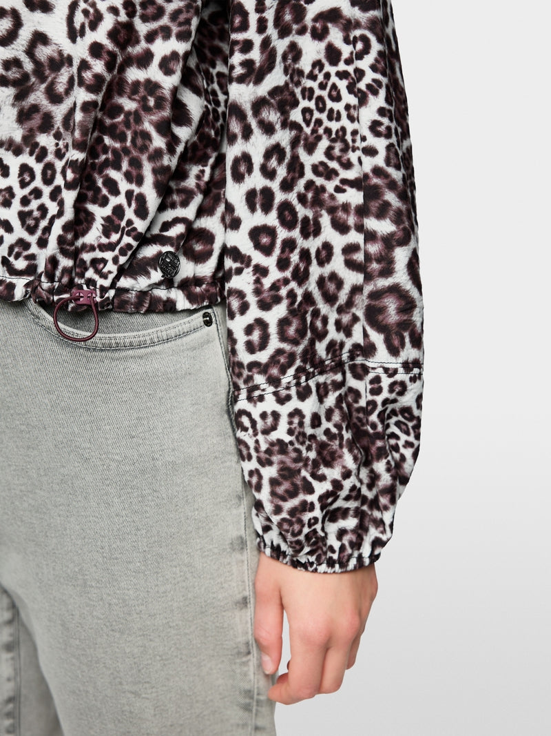 Marc Cain Maroon Animal Print Loose Fit Slight Cropped Blouse AS51.07 W12