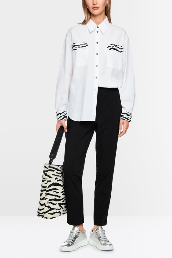 Marc Cain Sports White Classic Loose Cut Long Sleeve Shirt AS51.09 W81