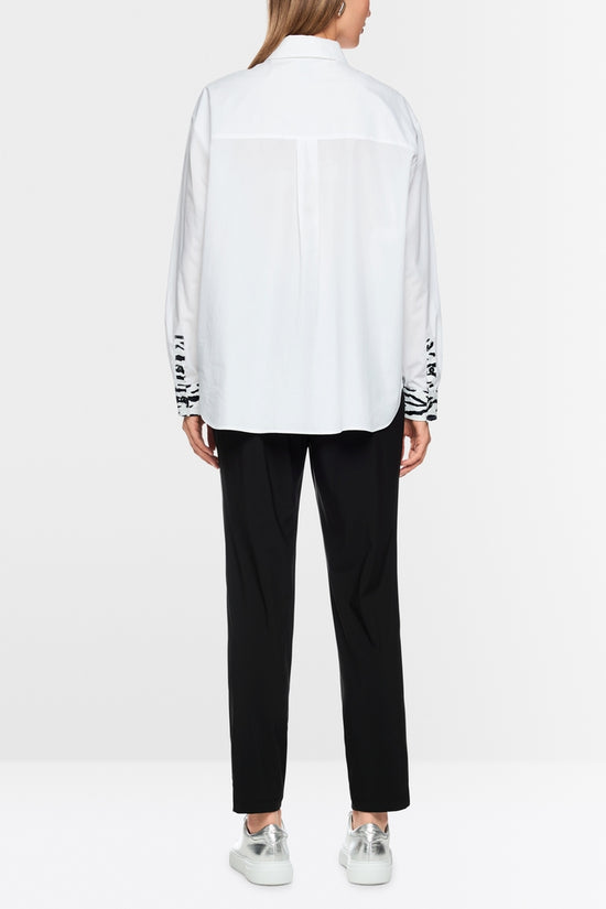 Marc Cain Sports White Classic Loose Cut Long Sleeve Shirt AS51.09 W81