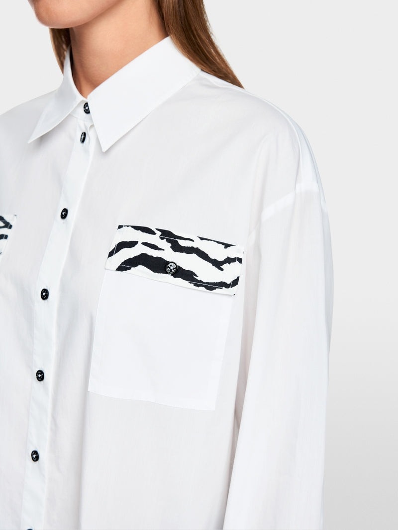 Marc Cain Sports White Classic Loose Cut Long Sleeve Shirt AS51.09 W81