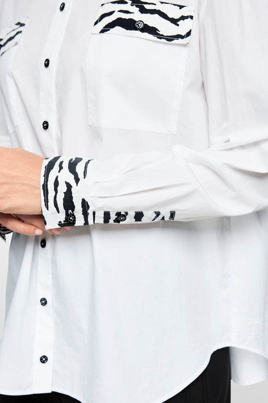 Marc Cain Sports White Classic Loose Cut Long Sleeve Shirt AS51.09 W81