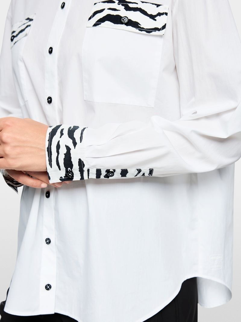 Marc Cain Sports White Classic Loose Cut Long Sleeve Shirt AS51.09 W81