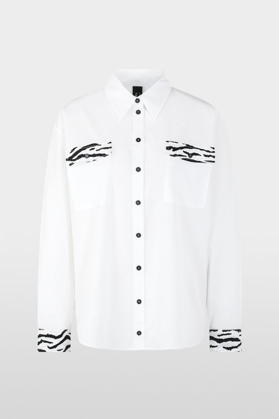 Marc Cain Sports White Classic Loose Cut Long Sleeve Shirt AS51.09 W81
