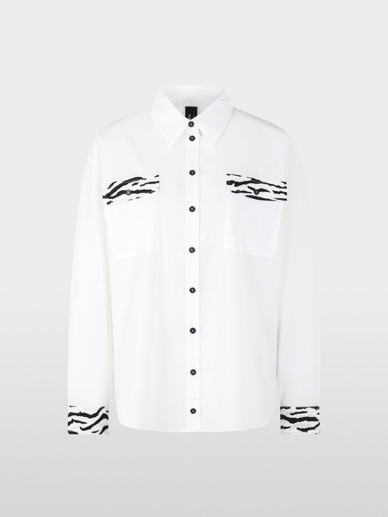 Marc Cain Sports White Classic Loose Cut Long Sleeve Shirt AS51.09 W81
