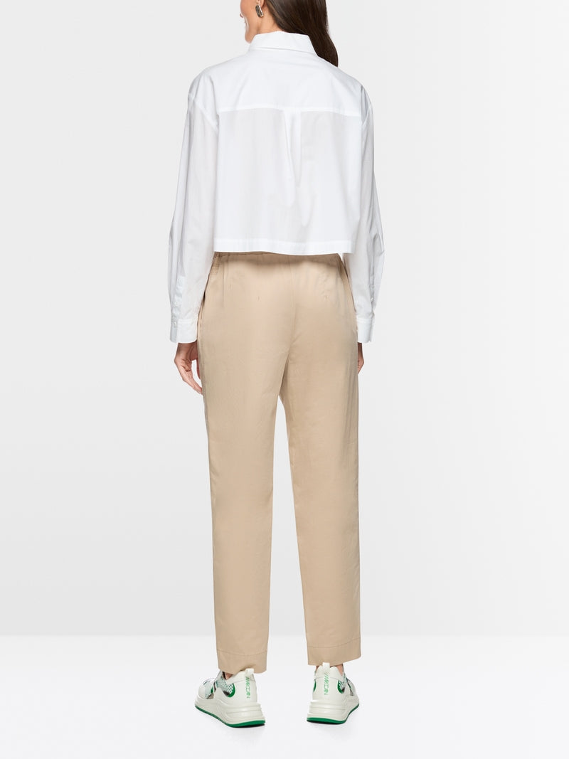 Marc Cain Sports White Short Loose Fit Cotton Blouse