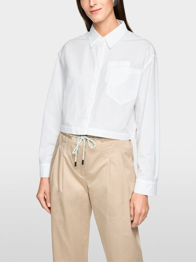 Marc Cain Sports White Short Loose Fit Cotton Blouse AS51.13 W80