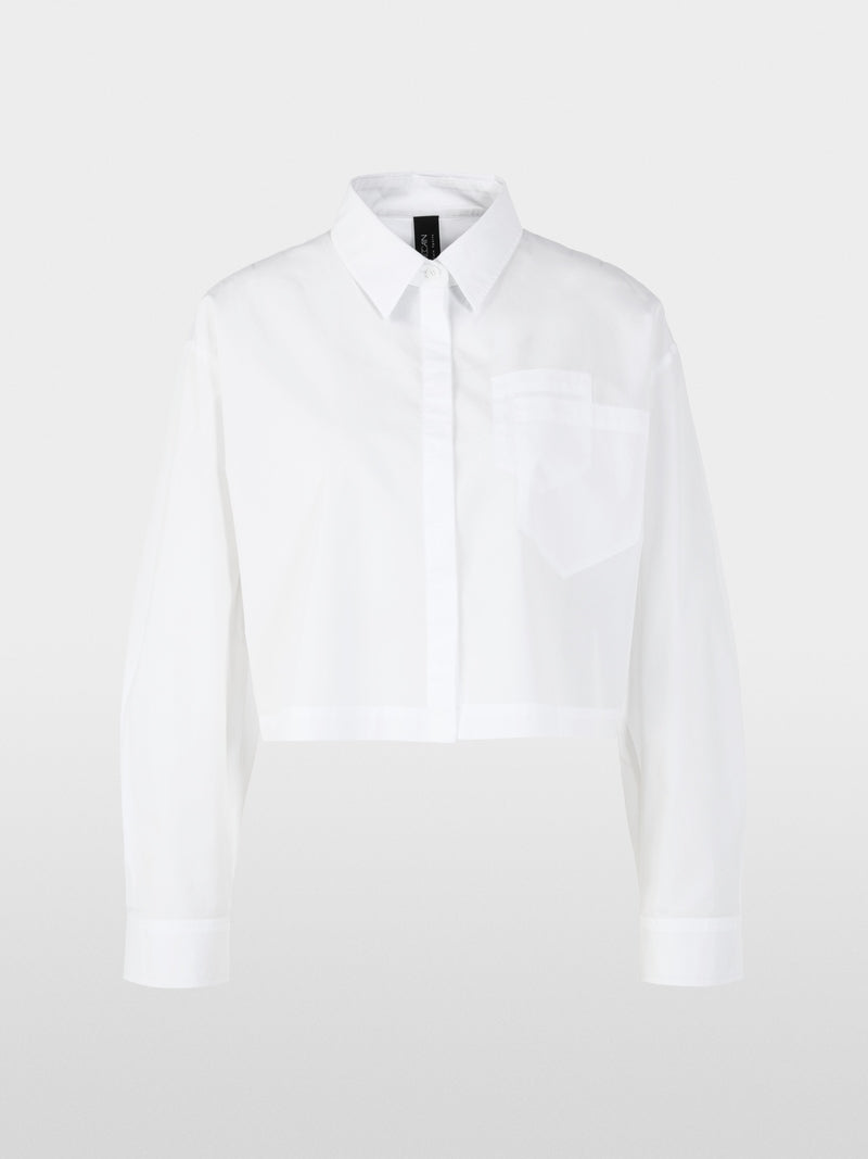Marc Cain Sports White Short Loose Fit Cotton Blouse