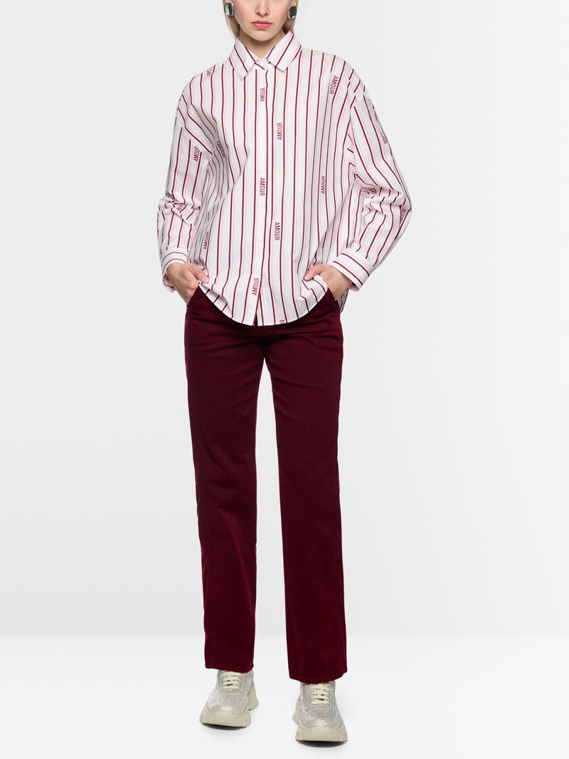 Marc Cain Sports Striped Relaxed Fit Cotton Shirt AS51.14 W82