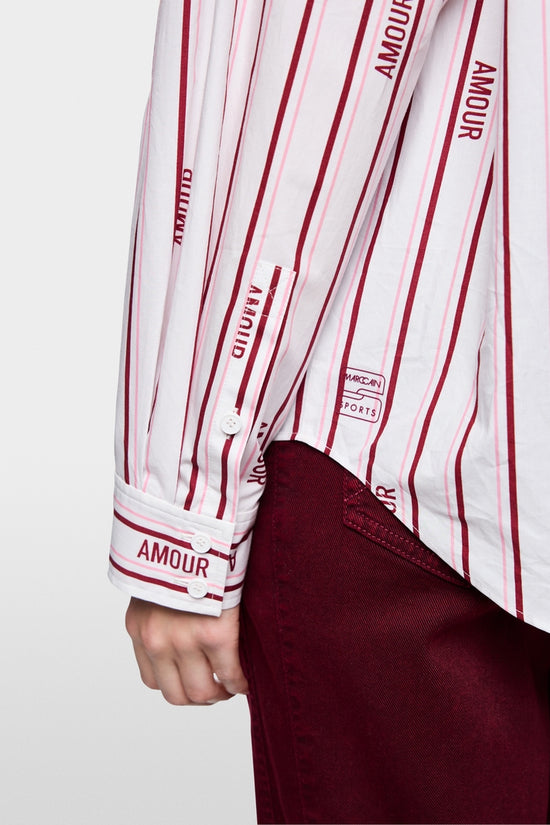 Marc Cain Sports Striped Relaxed Fit Cotton Shirt AS51.14 W82