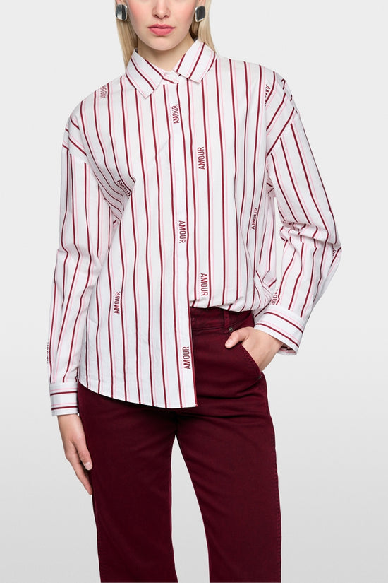 Marc Cain Sports Striped Relaxed Fit Cotton Shirt AS51.14 W82