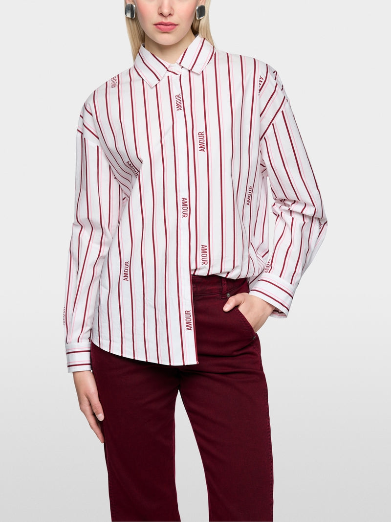 Marc Cain Sports Striped Relaxed Fit Cotton Shirt AS51.14 W82