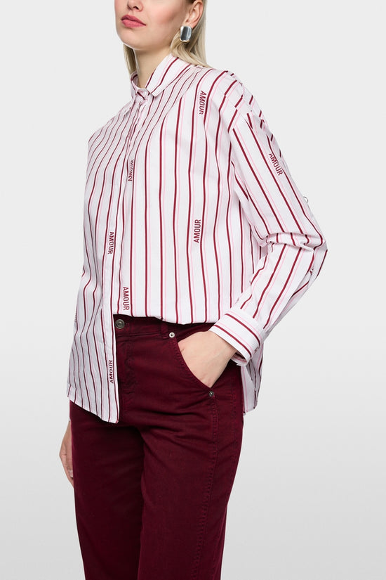 Marc Cain Sports Striped Relaxed Fit Cotton Shirt AS51.14 W82