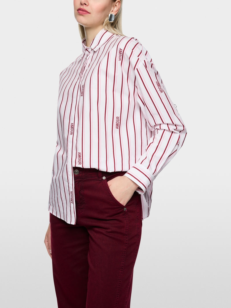 Marc Cain Sports Striped Relaxed Fit Cotton Shirt AS51.14 W82