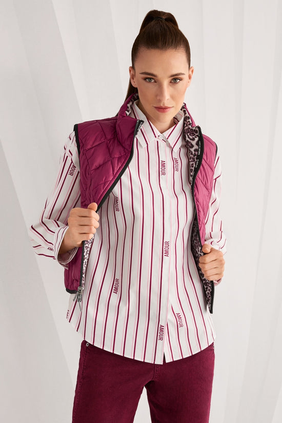 Marc Cain Sports Striped Relaxed Fit Cotton Shirt AS51.14 W82