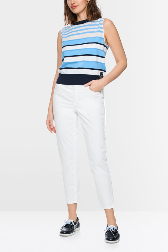 Marc Cain Sports Blue Striped Sleeveless Top