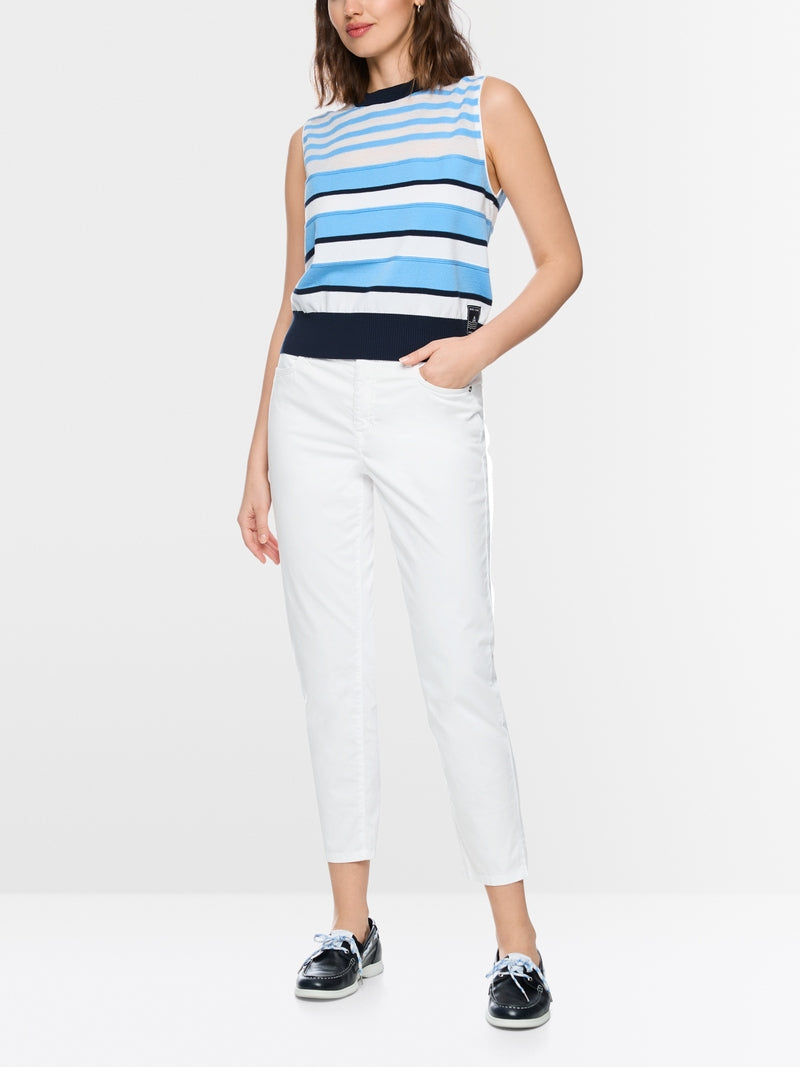 Marc Cain Sports Blue Striped Sleeveless Top