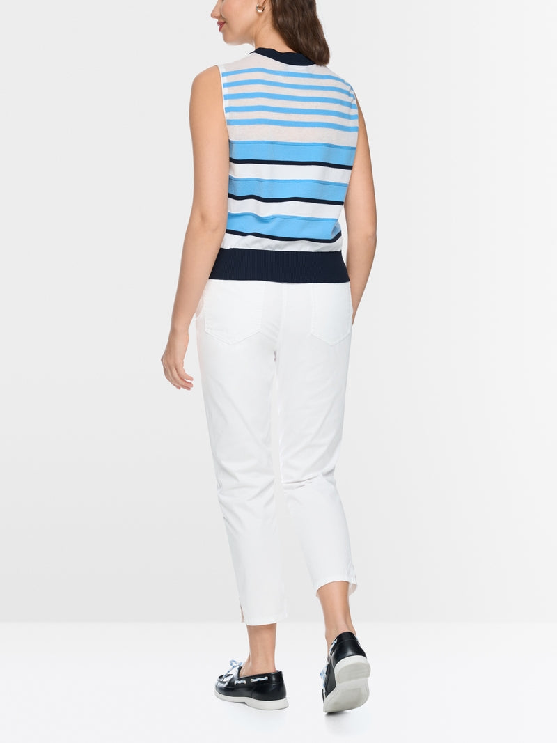 Marc Cain Sports Blue Striped Sleeveless Top
