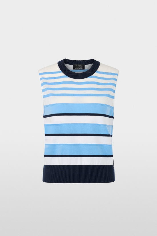 Marc Cain Sports Blue Striped Sleeveless Top