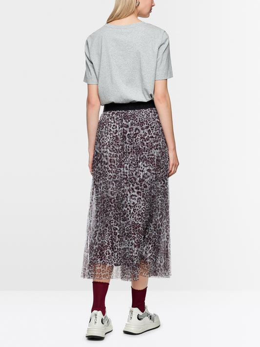 Marc Cain Sports Pleated Leopard Print Midi Skirt AS71.06 W20