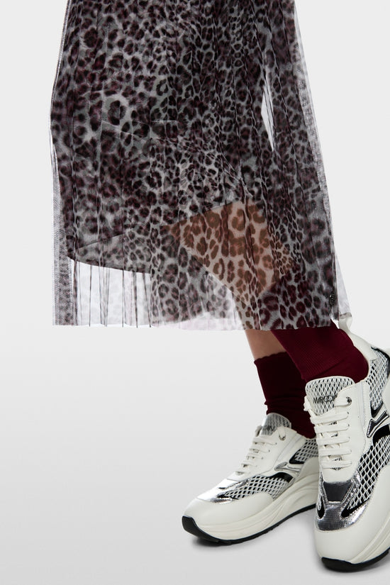 Marc Cain Sports Pleated Leopard Print Midi Skirt AS71.06 W20
