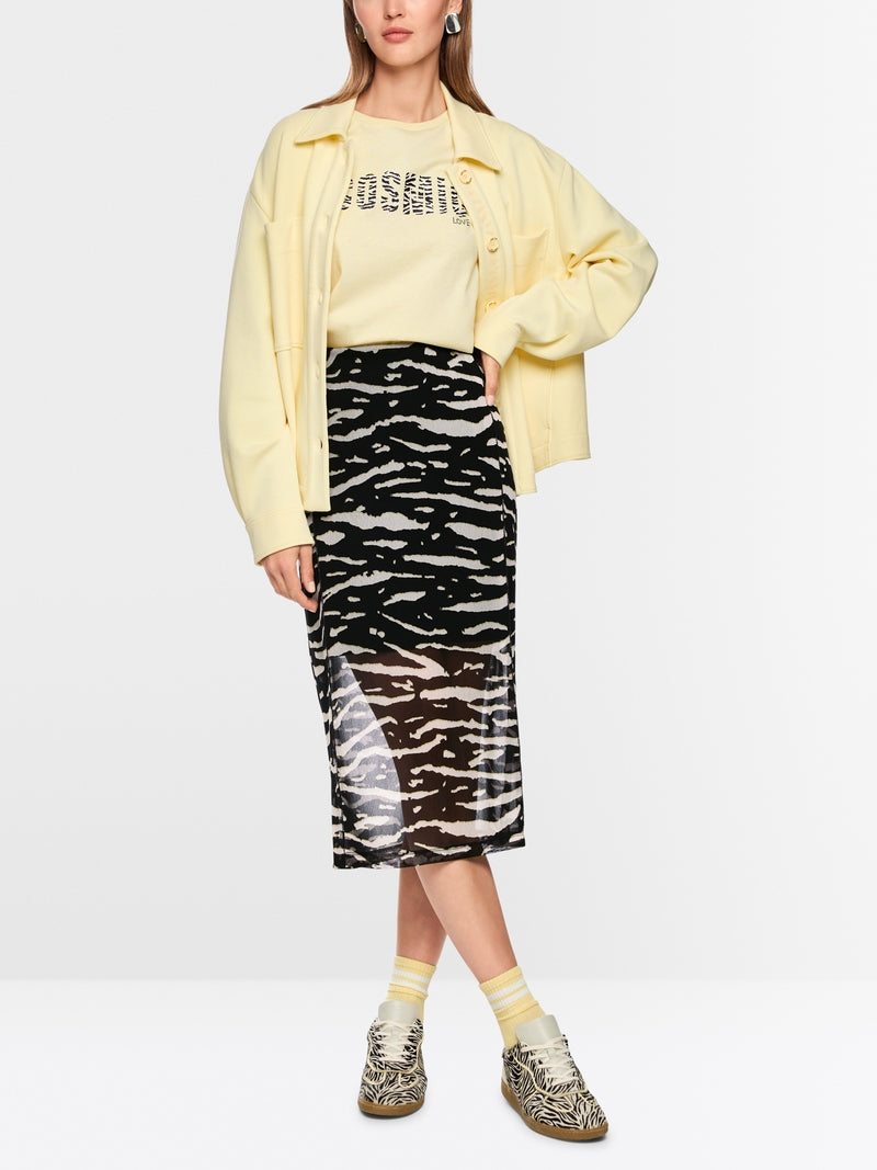 Marc Cain Sports Black Mesh Midi Length Skirt AS71.09 J39