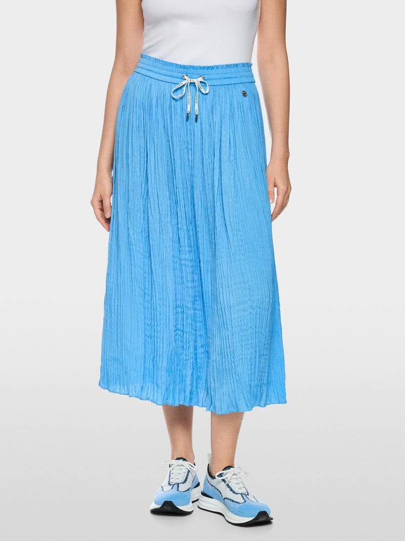 Marc Cain Sports Blue Pleated Midi Skirt with Elasticated