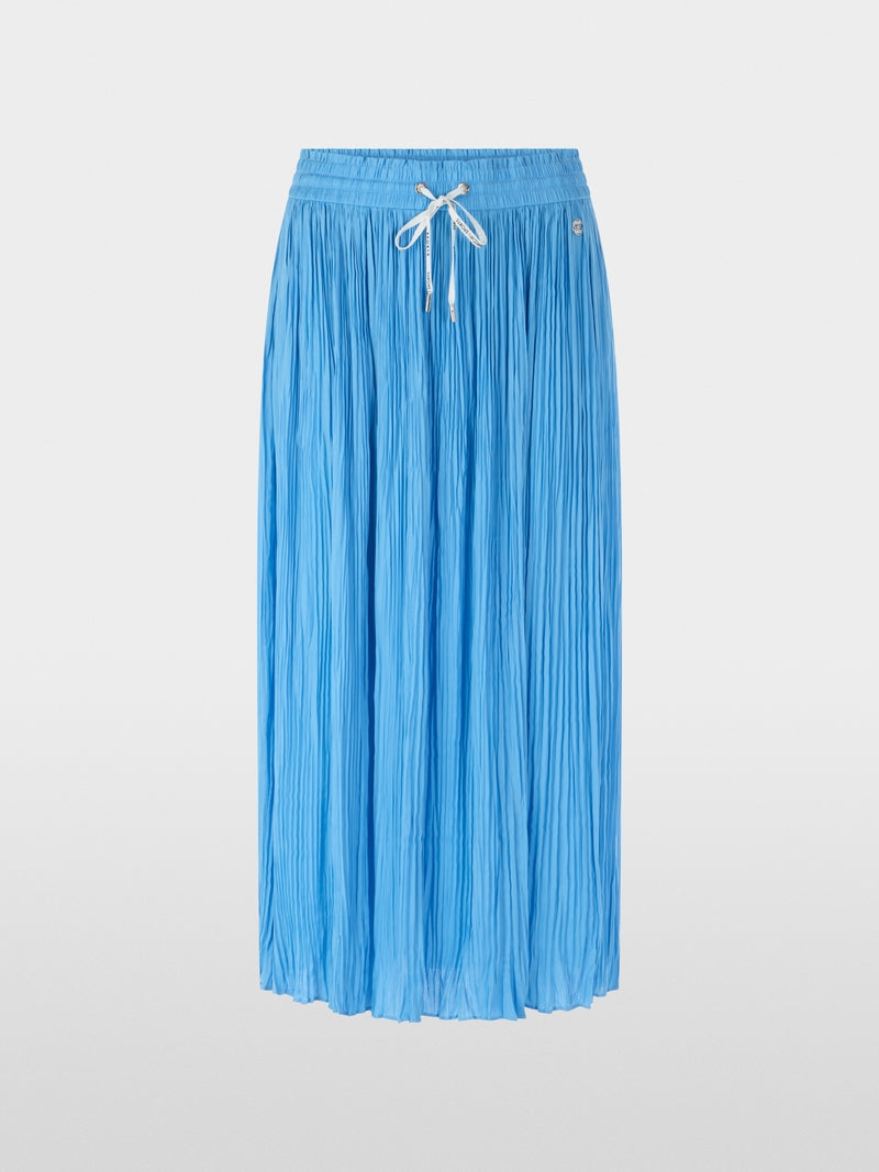 Marc Cain Sports Blue Pleated Midi Skirt with Elasticated