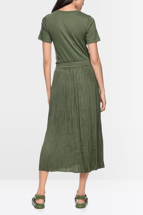 Marc Cain Sports Olive Pleated Midi Skirt