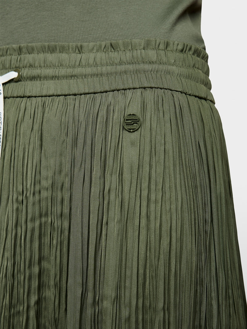 Marc Cain Sports Olive Pleated Midi Skirt