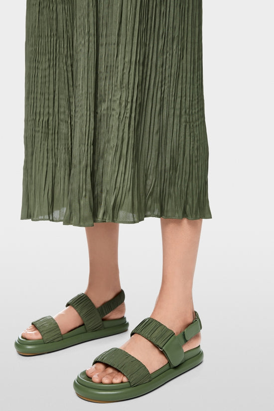 Marc Cain Sports Olive Pleated Midi Skirt