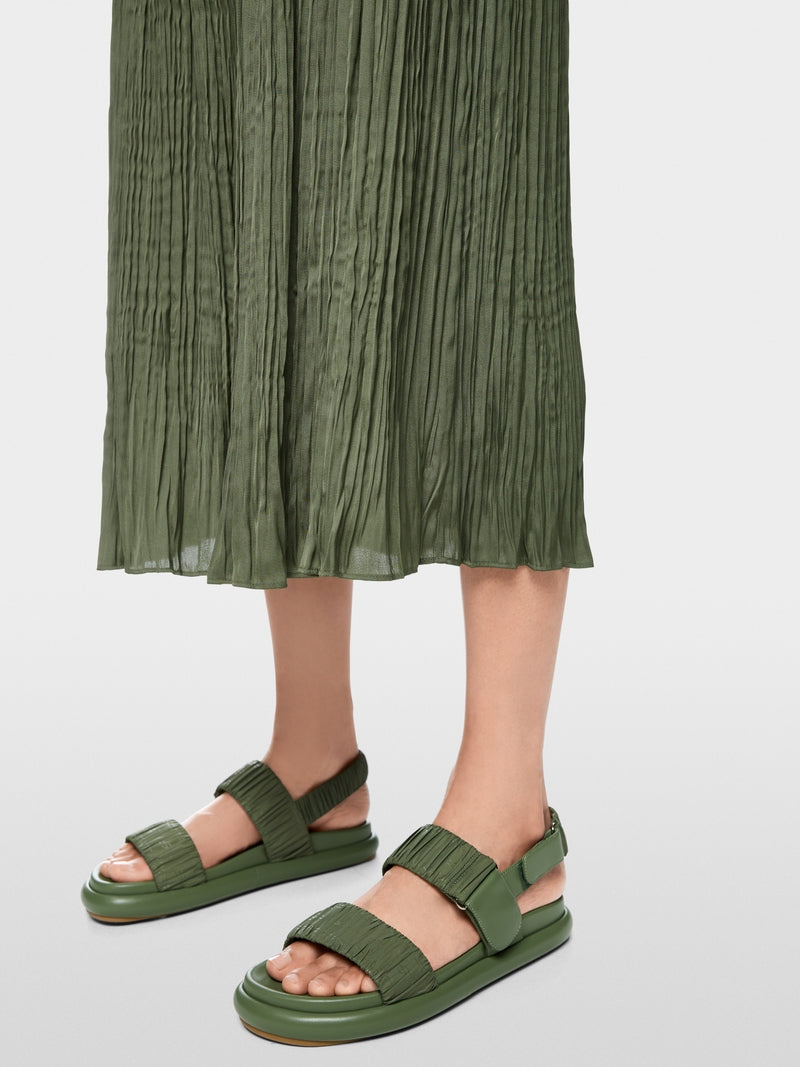 Marc Cain Sports Olive Pleated Midi Skirt