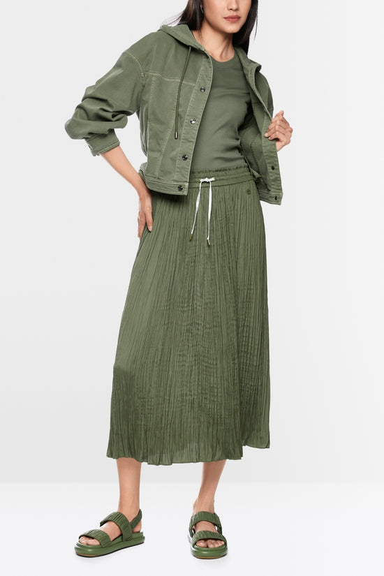 Marc Cain Sports Olive Pleated Midi Skirt