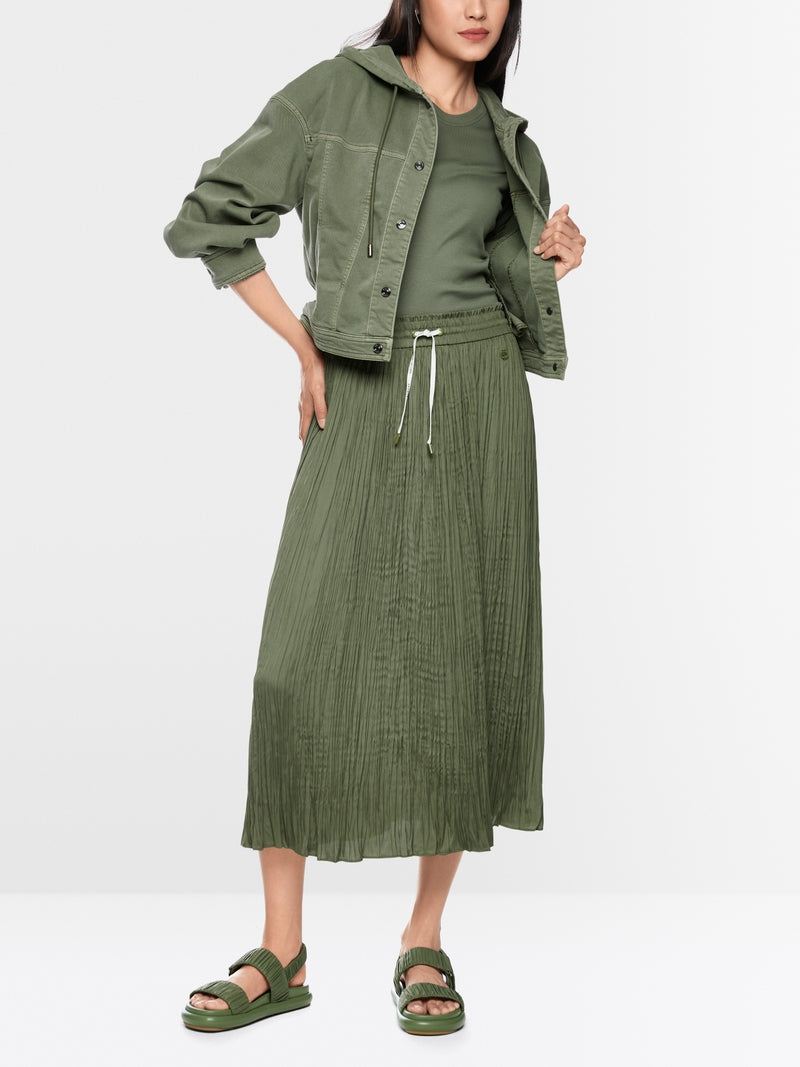 Marc Cain Sports Olive Pleated Midi Skirt