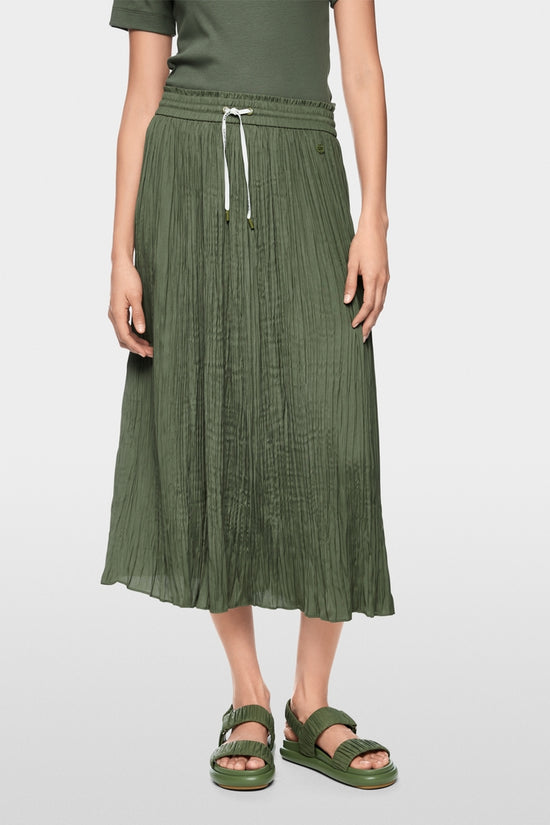 Marc Cain Sports Olive Pleated Midi Skirt