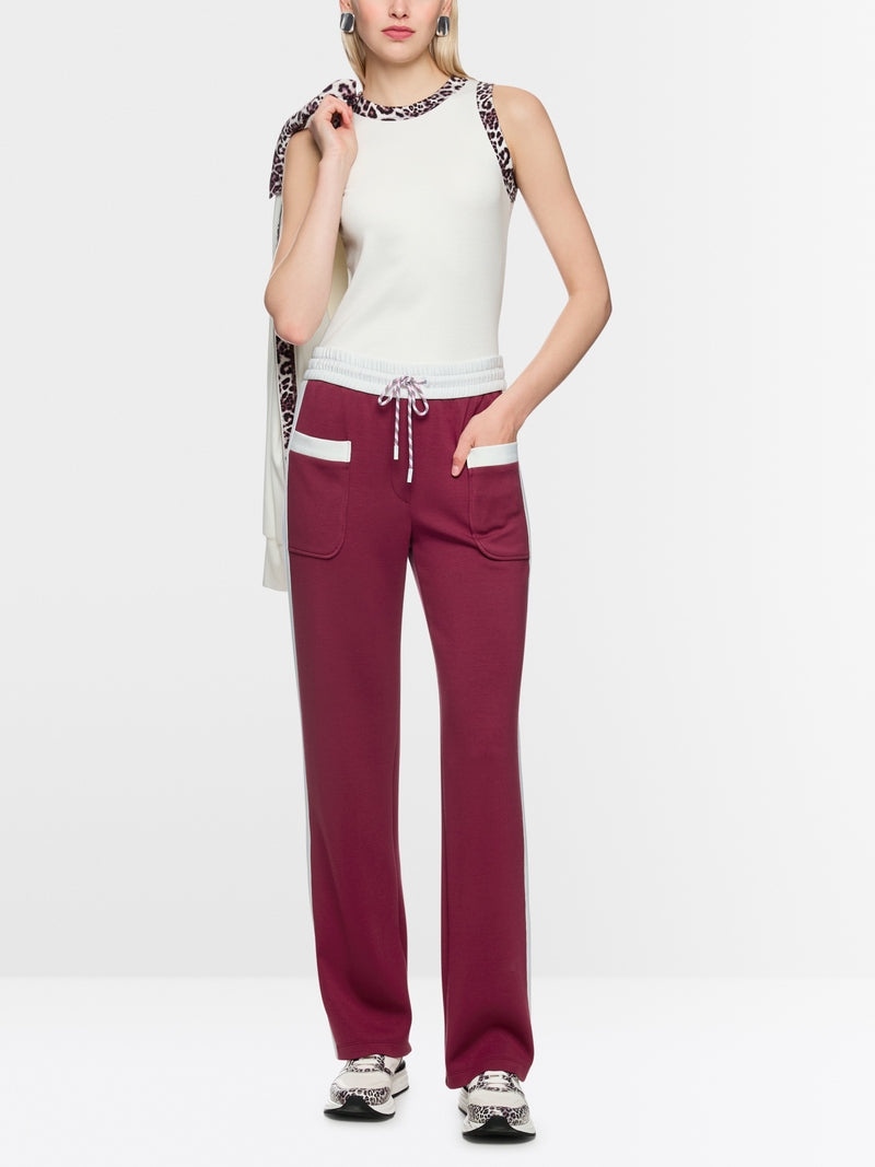 Marc Cain Sports Maroon Pull-On Wide Leg Trousers AS81.15 J06