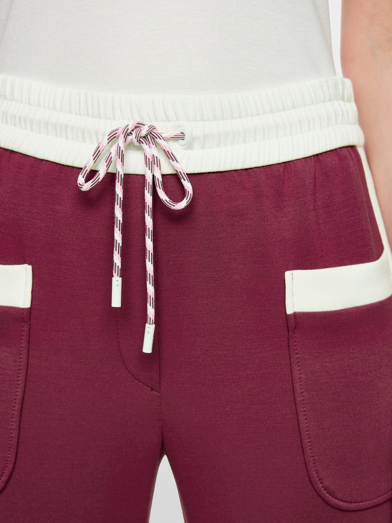 Marc Cain Sports Maroon Pull-On Wide Leg Trousers AS81.15 J06