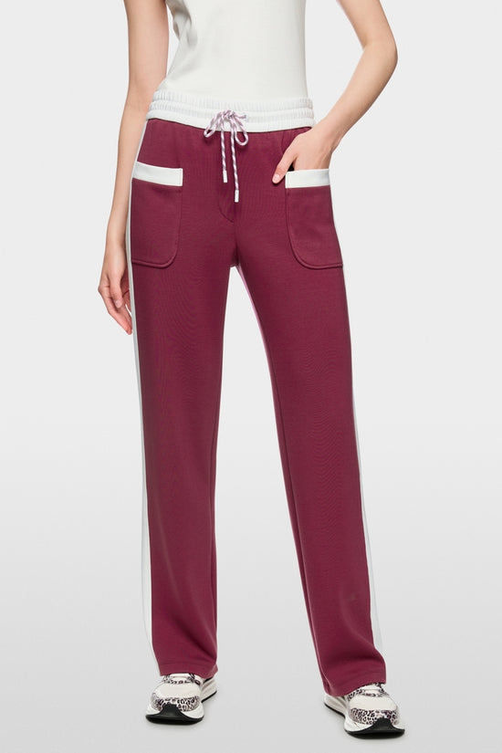 Marc Cain Sports Maroon Pull-On Wide Leg Trousers AS81.15 J06
