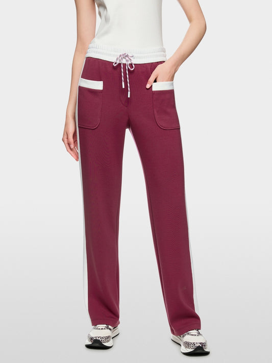 Marc Cain Sports Maroon Pull-On Wide Leg Trousers AS81.15 J06