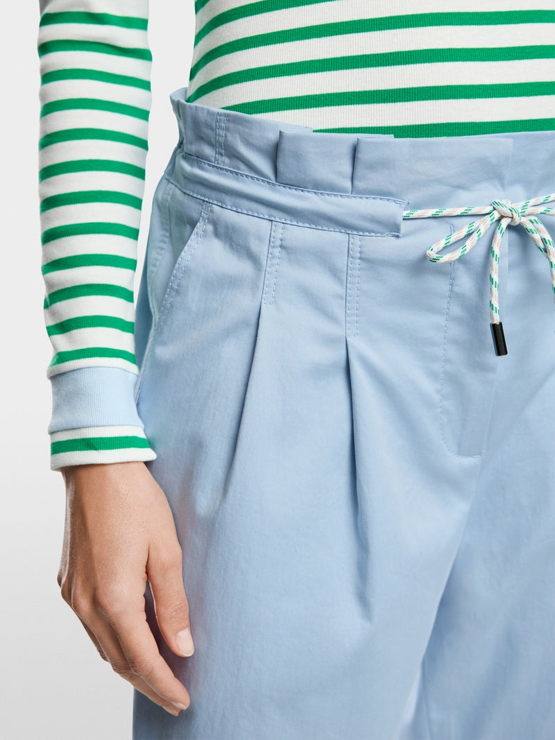 Marc Cain Sports Sky Blue FAQUS Paperbag Trousers with High Waist