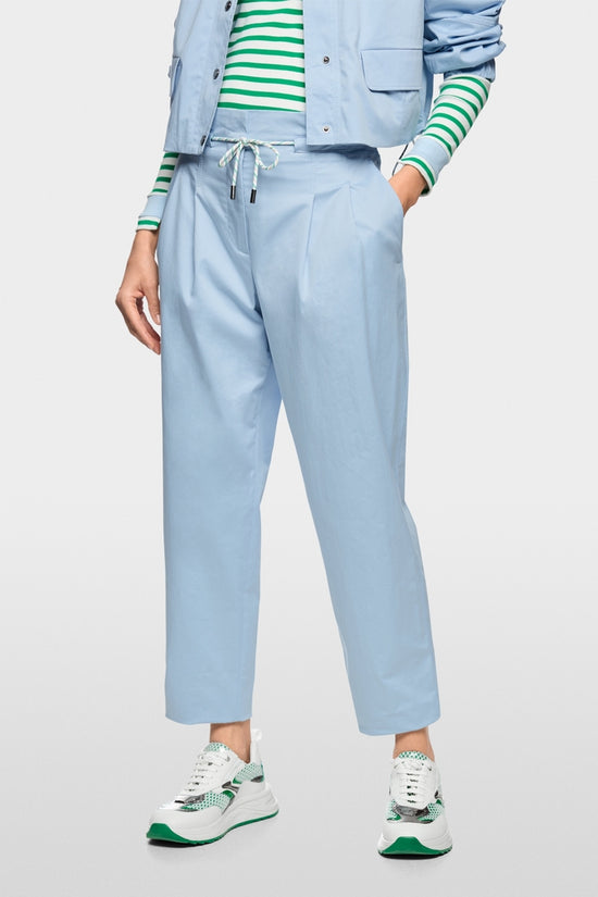 Marc Cain Sports Sky Blue FAQUS Paperbag Trousers with High Waist