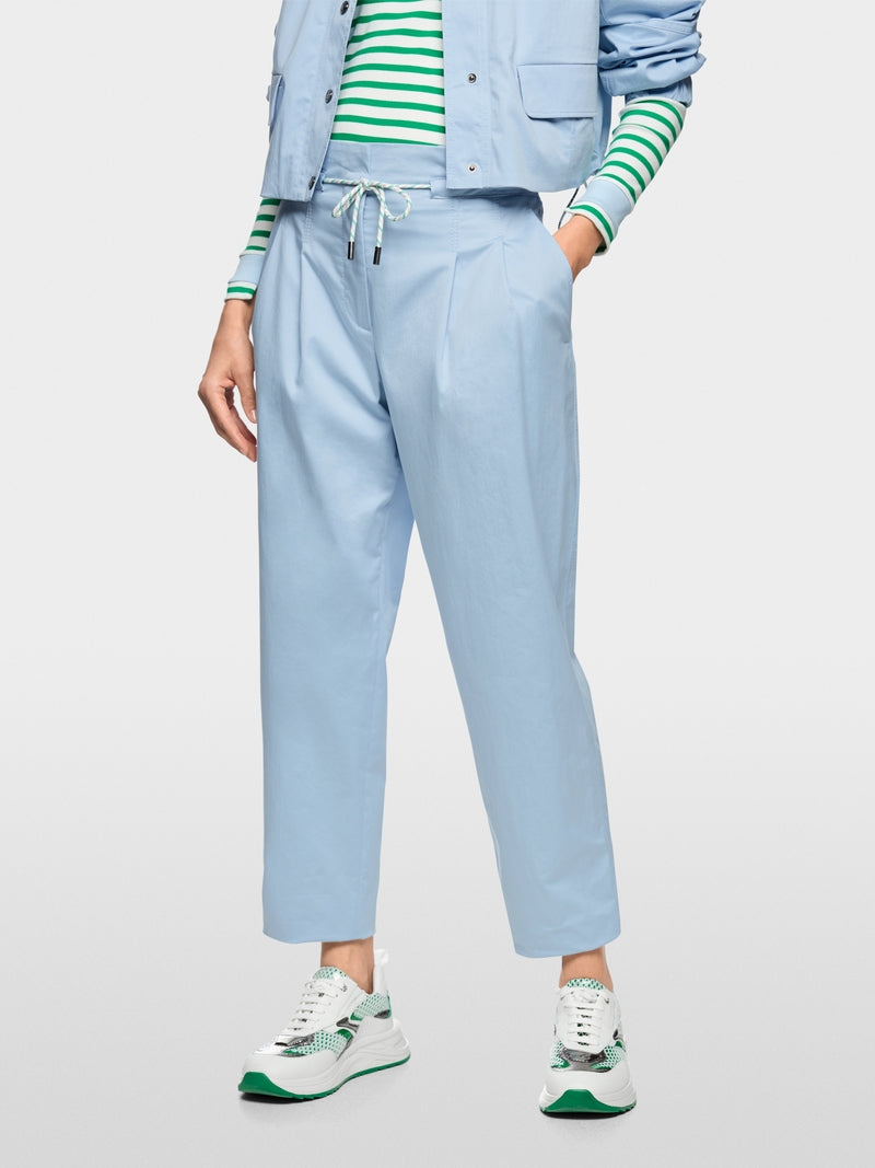 Marc Cain Sports Sky Blue FAQUS Paperbag Trousers with High Waist