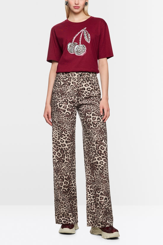 Marc Cain Sports Leopard Print Wide Leg Jeans AS82.20 D09