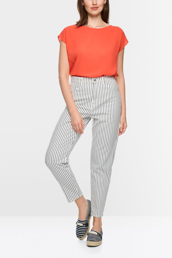 Marc Cain Sports Navy Striped Tapered Leg Jeans