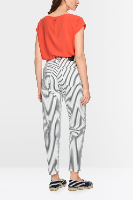 Marc Cain Sports Navy Striped Tapered Leg Jeans