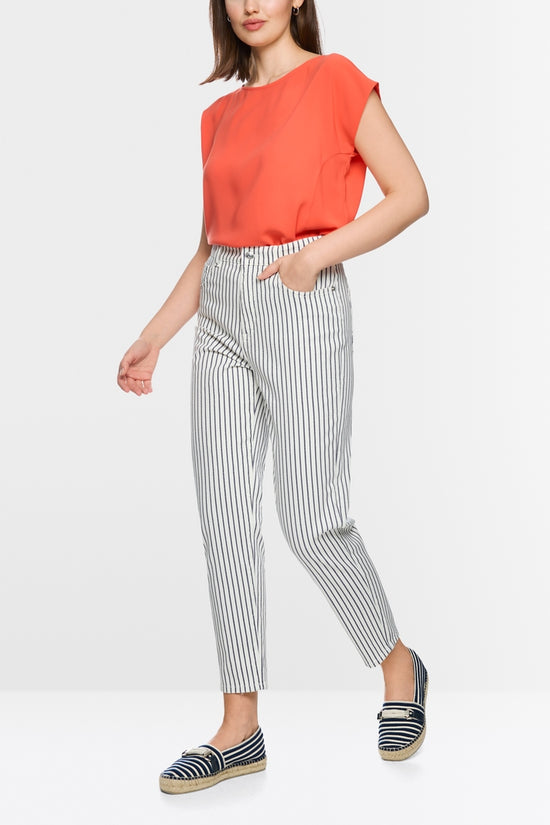 Marc Cain Sports Navy Striped Tapered Leg Jeans