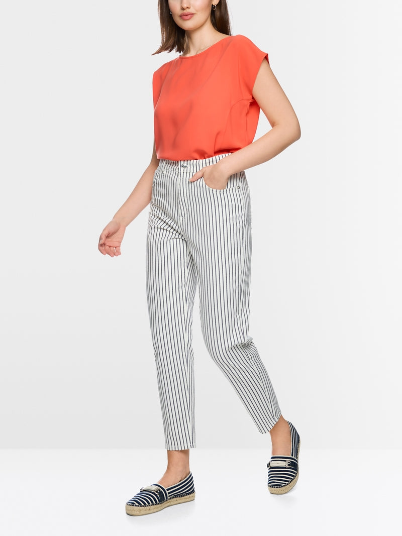 Marc Cain Sports Navy Striped Tapered Leg Jeans