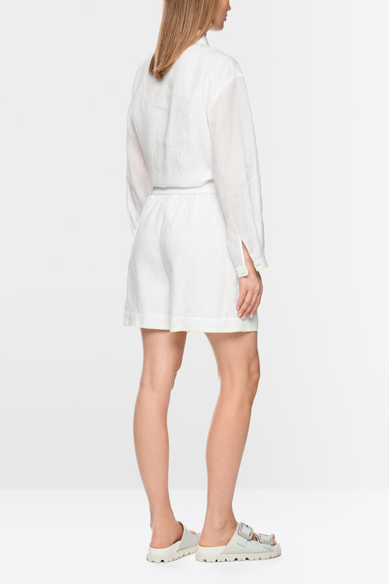 Marc Cain Sports White Willmar Wide Fit Ramie Shorts