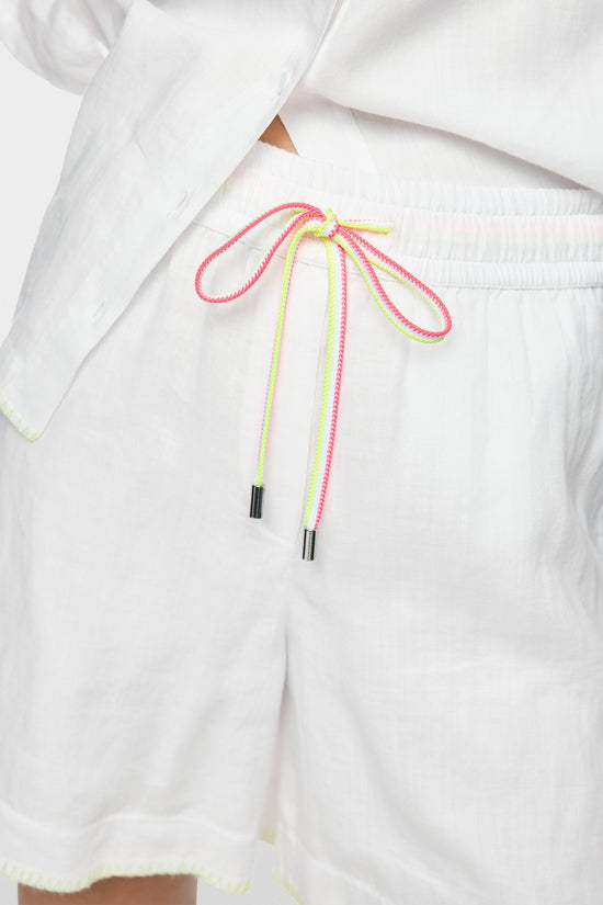 Marc Cain Sports White Willmar Wide Fit Ramie Shorts